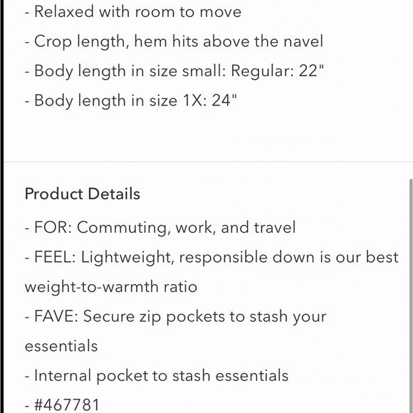 athleta summit down puffer bomber jacket - Picture 6 of 7